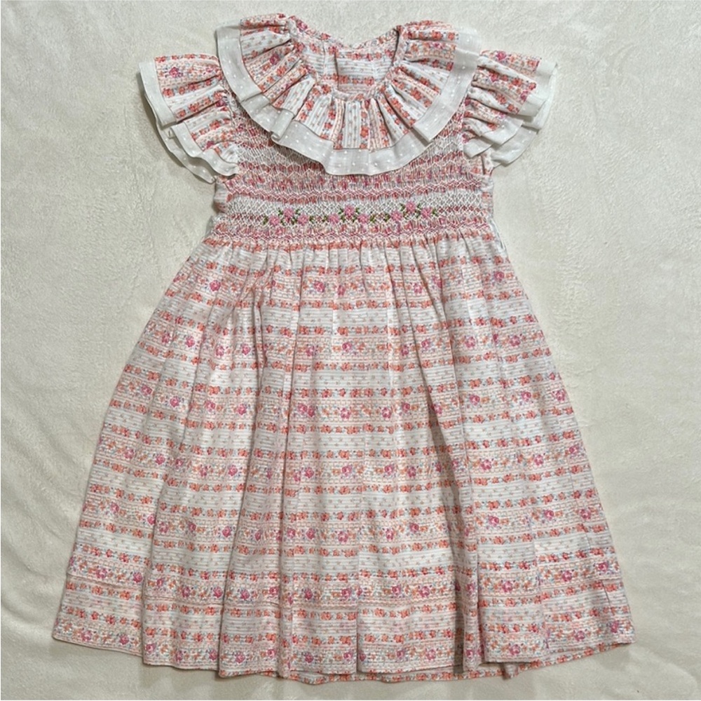 Vintage Girls Floral Ruffle Dress Size 4T